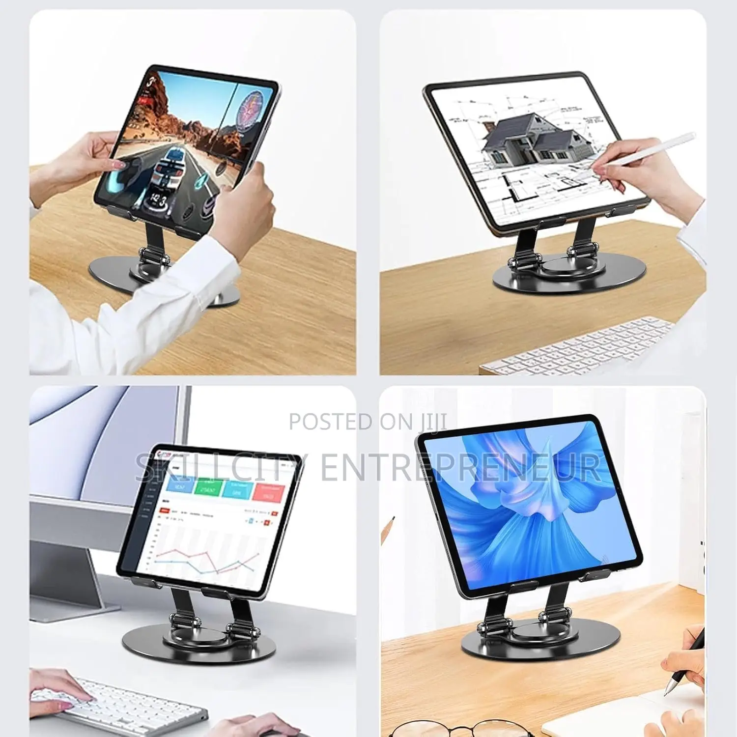 360° Rotating Foldable Metal Phone/Tablet Holder