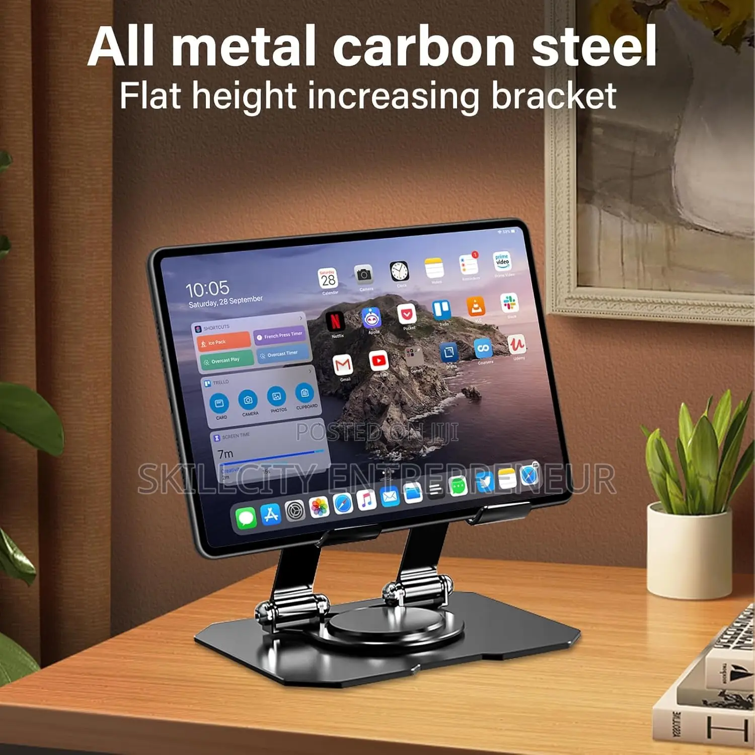 360° Rotating Foldable Metal Phone/Tablet Holder