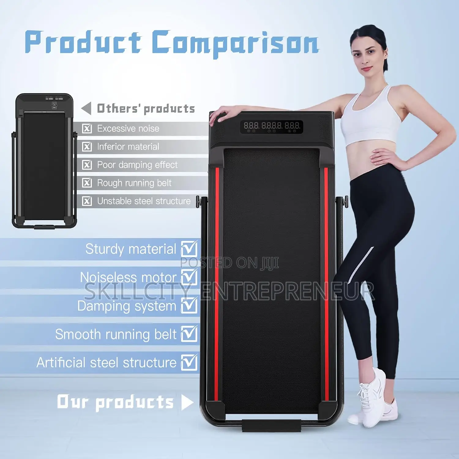 Standard 1.5 Horse Power Treadmill With Bluetooth Speaker