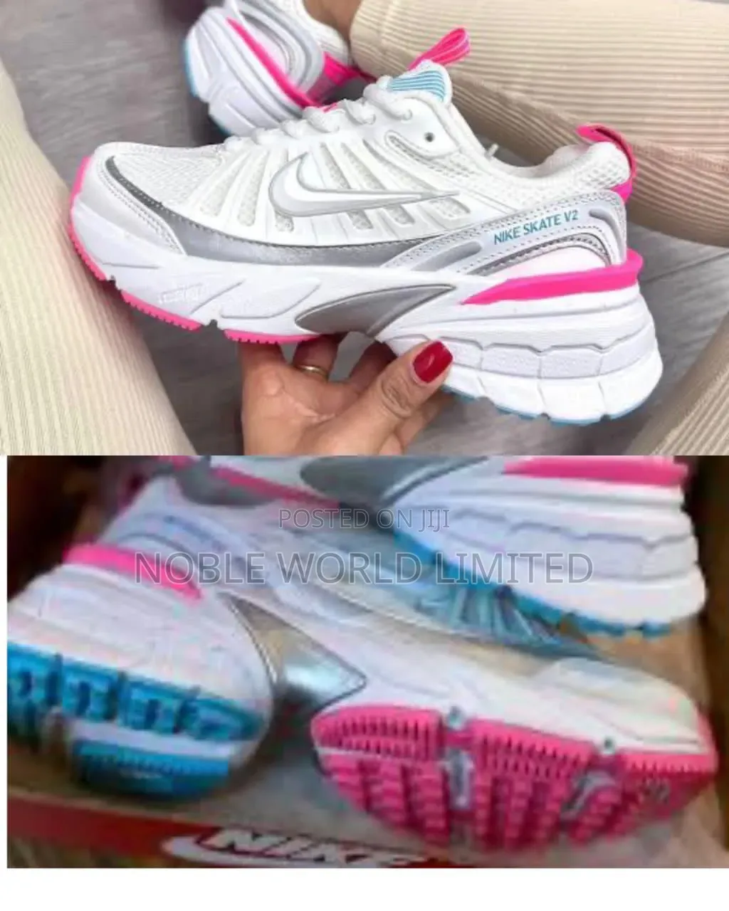 Nike Female Pink White Sneakers CW 8v