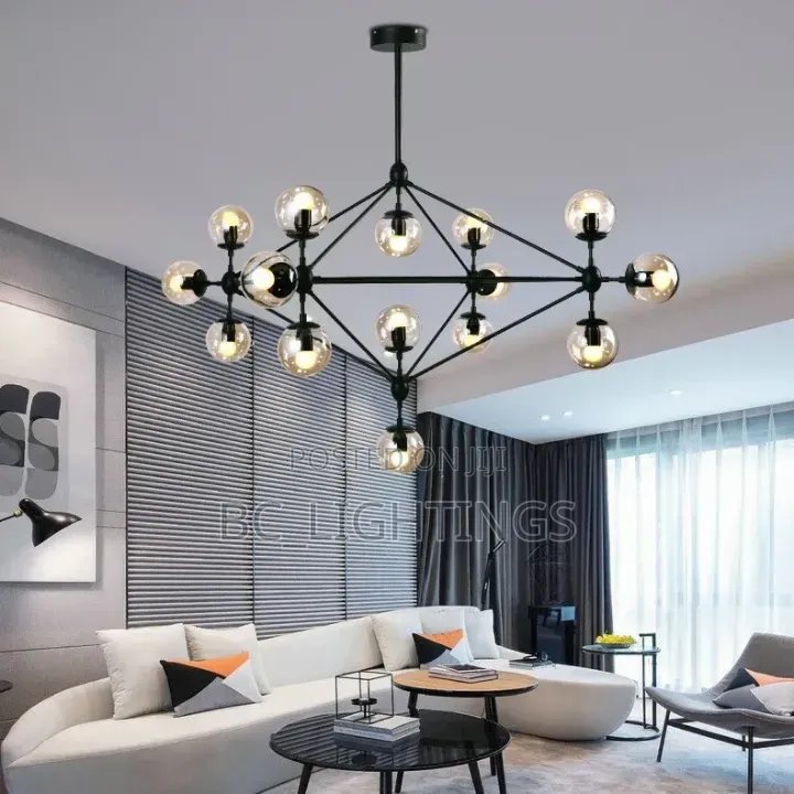 Modern Apartment Living Room Chandelier Glass Ball Light for Staircase