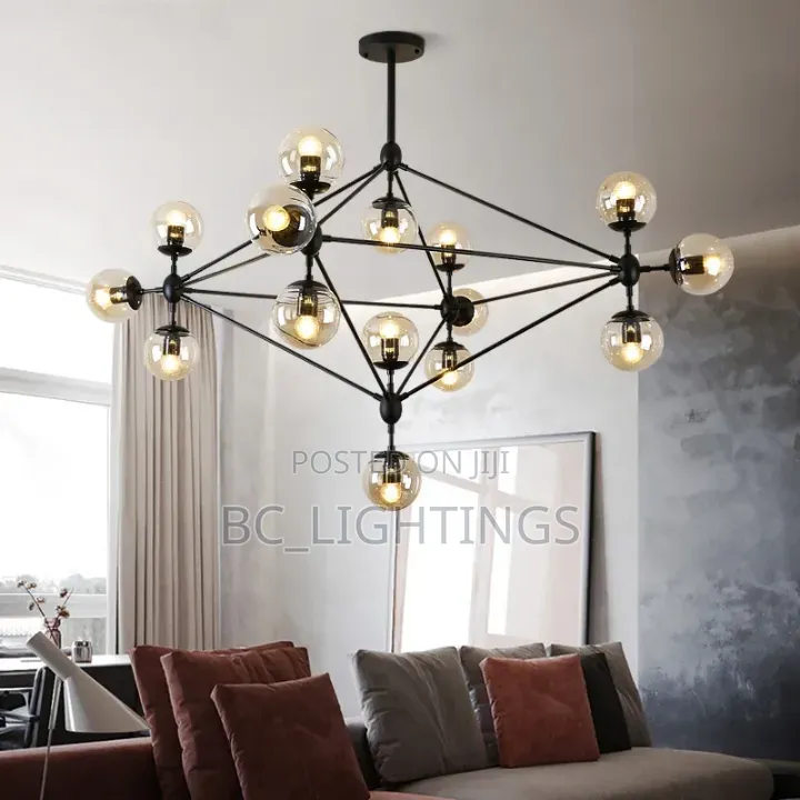 Modern Apartment Living Room Chandelier Glass Ball Light for Staircase