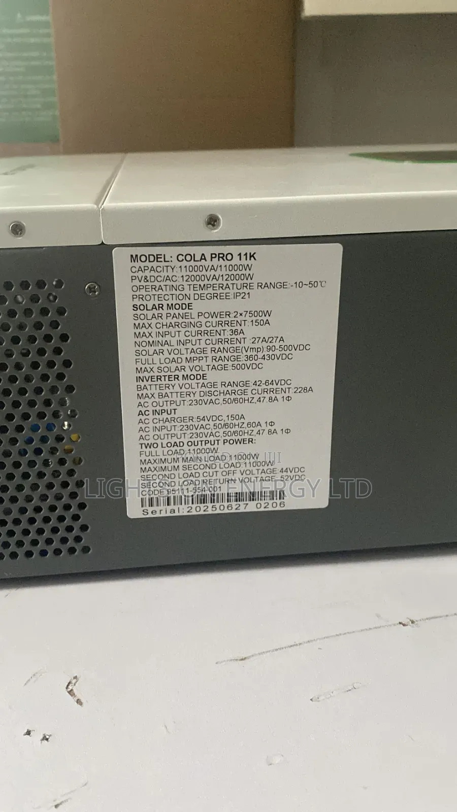11kva Hybrid Inverter With 15kwh Lithium Battery