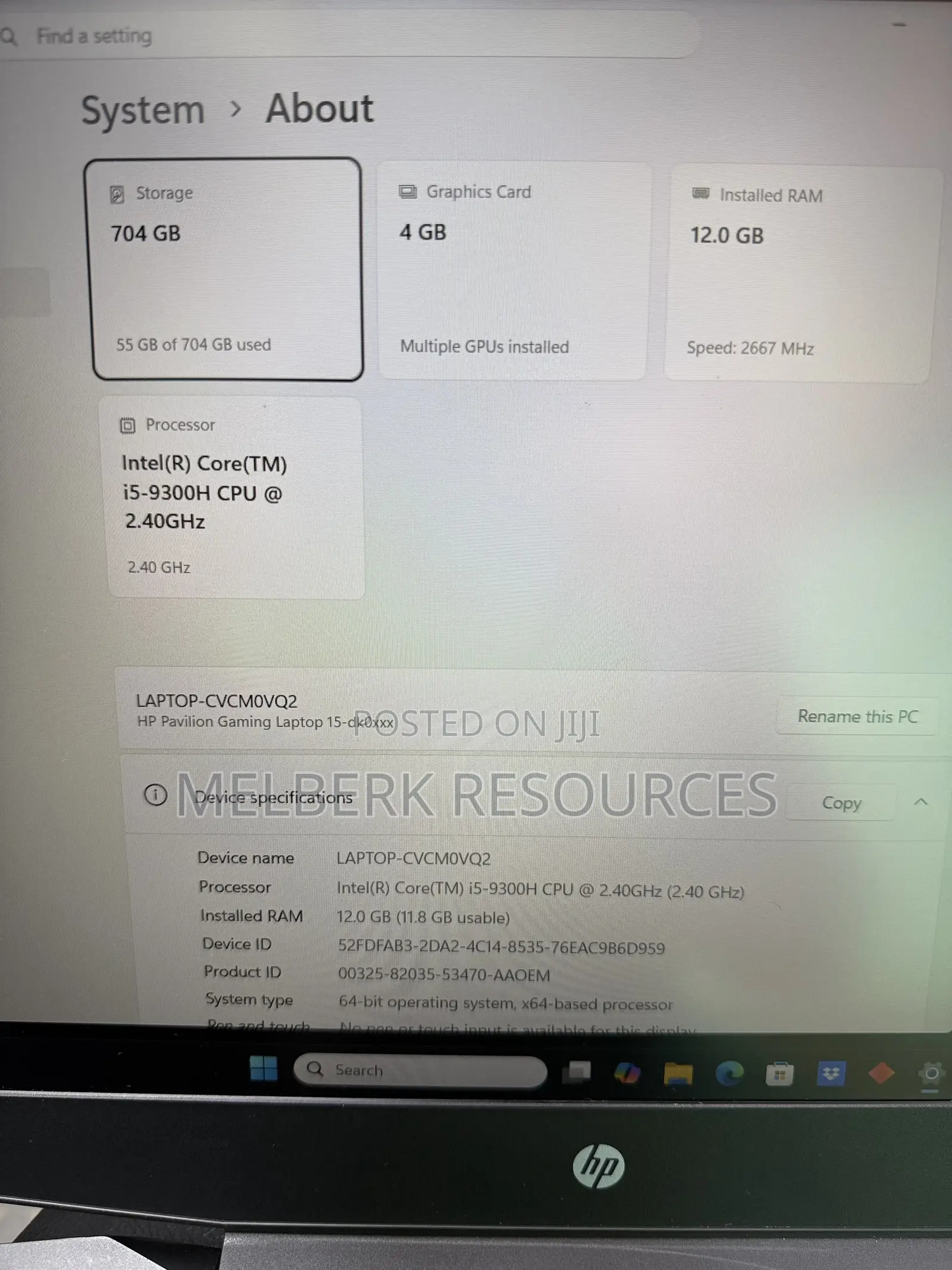 HP Pavilion Gaming Laptop 15-dk2xxx 12GB Intel Core i5 HDD+SSD 750GB