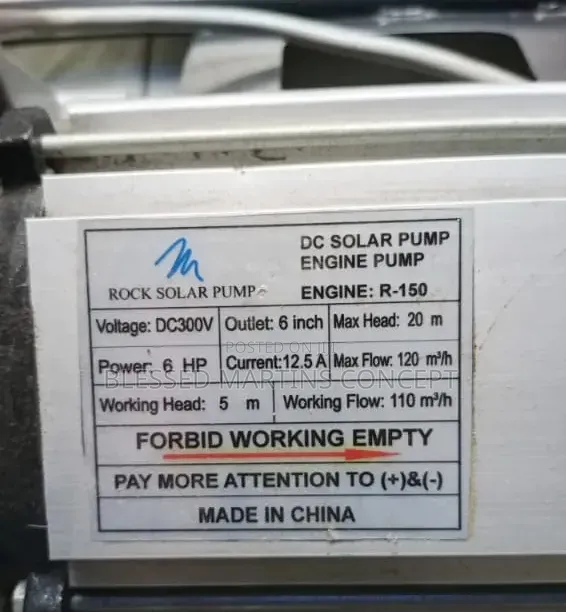 6HP Industrial DC Irrigation Solar Water Pump. 100% Copper Coil