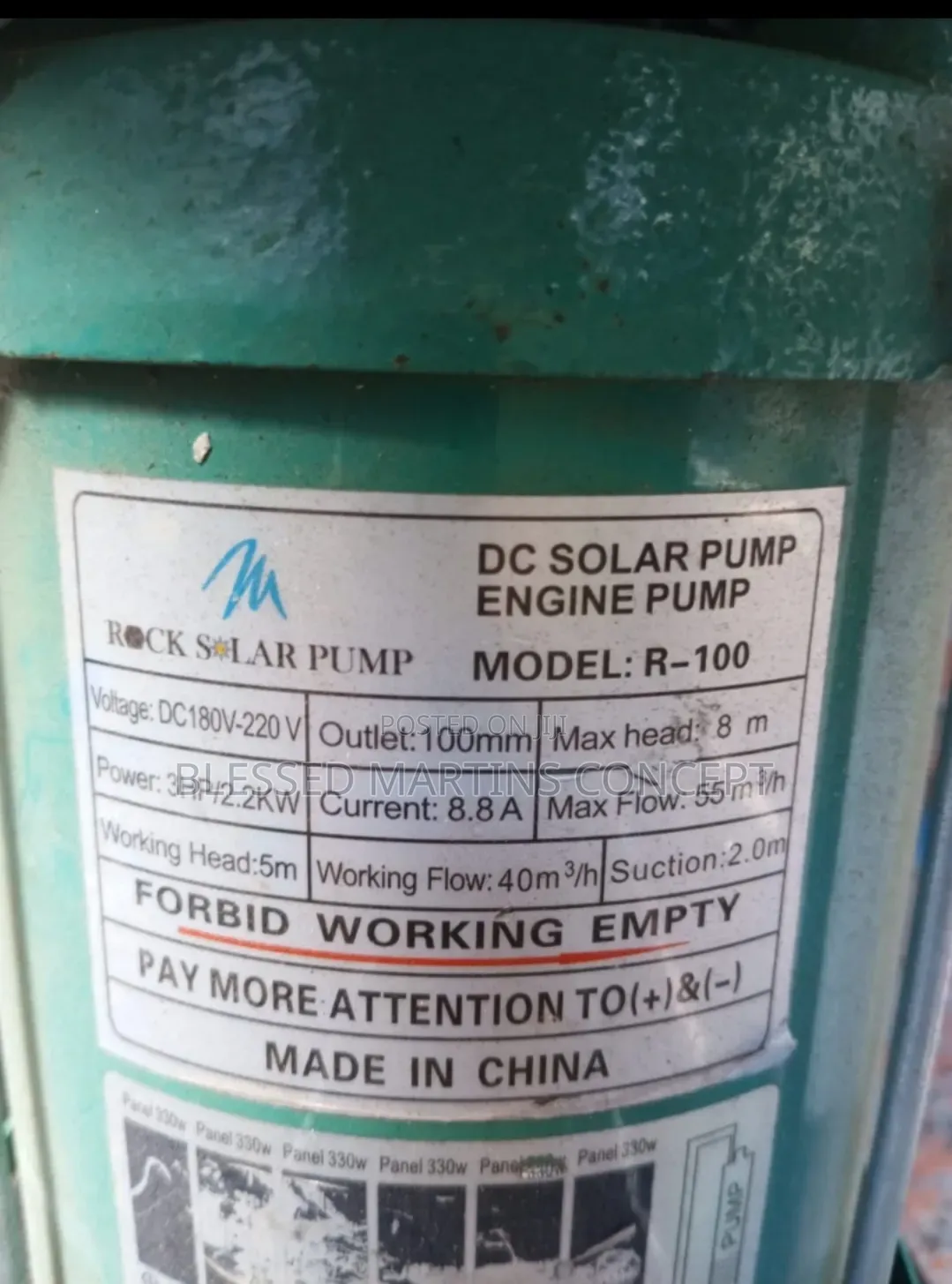 3HP Irrigation DC Solar Surface Pump. 100% Copper Coil