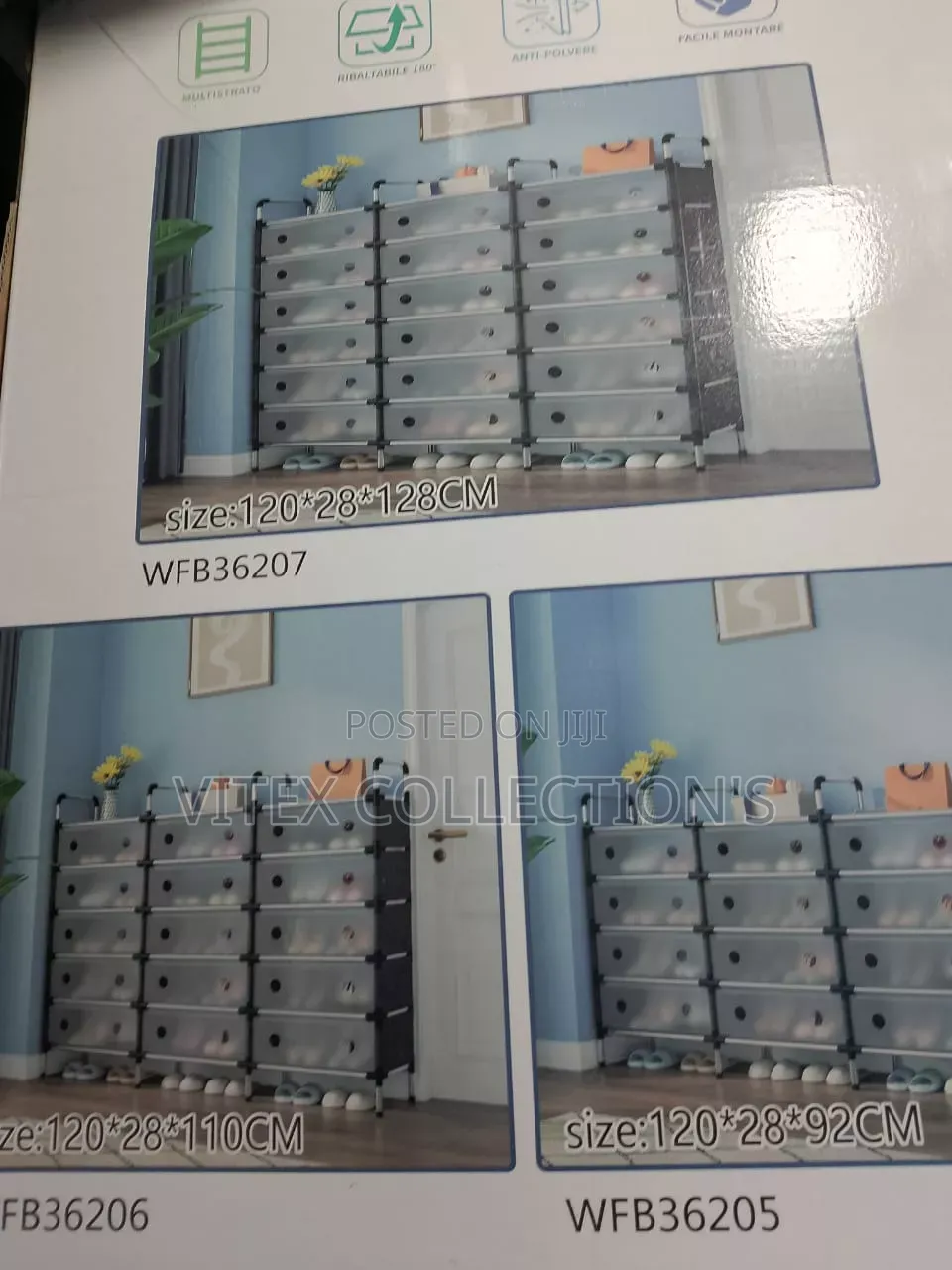 3 Door Shoe Rack With Cover