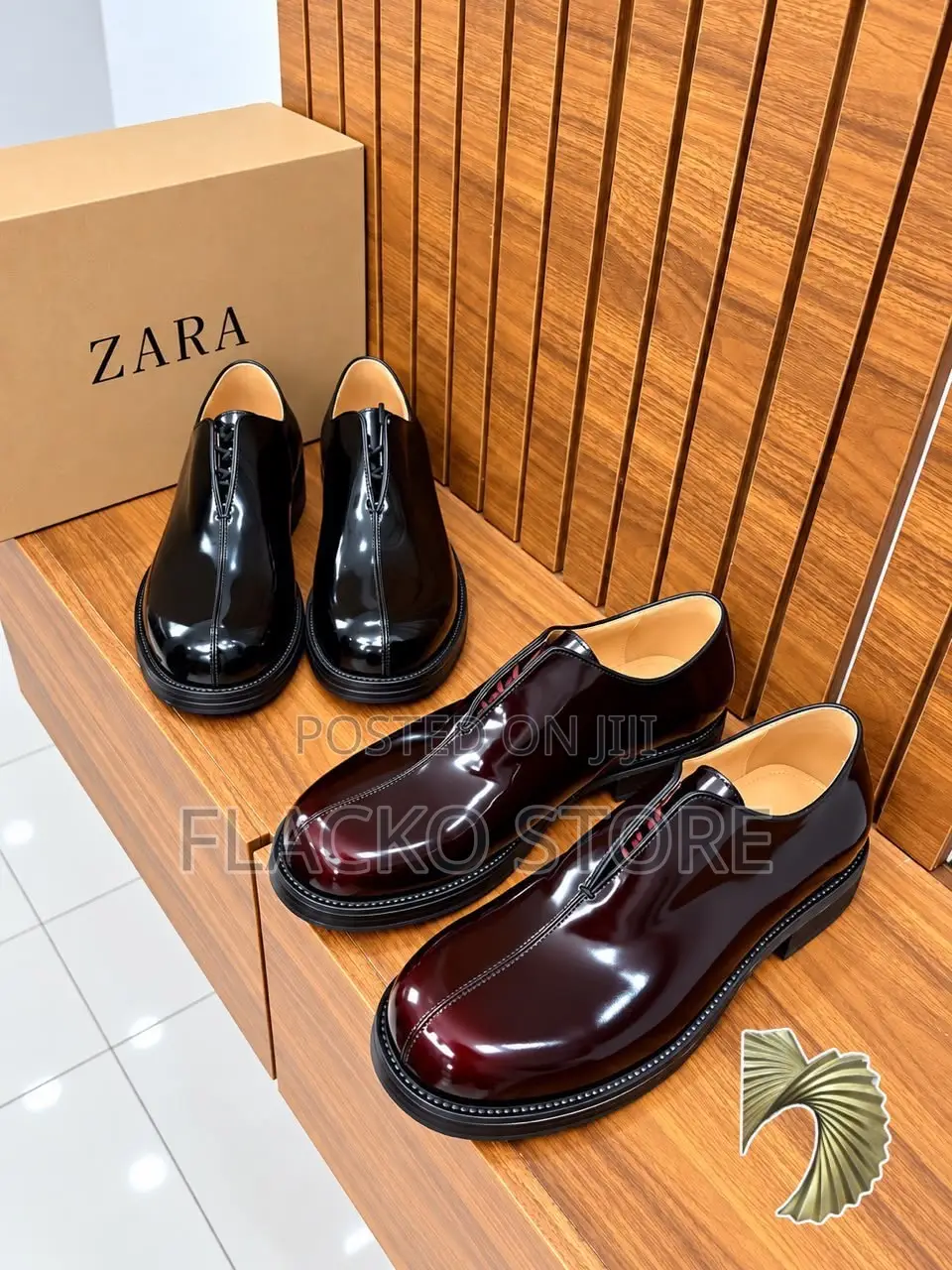 High Quality Premium Zara Patent Derby Shoes