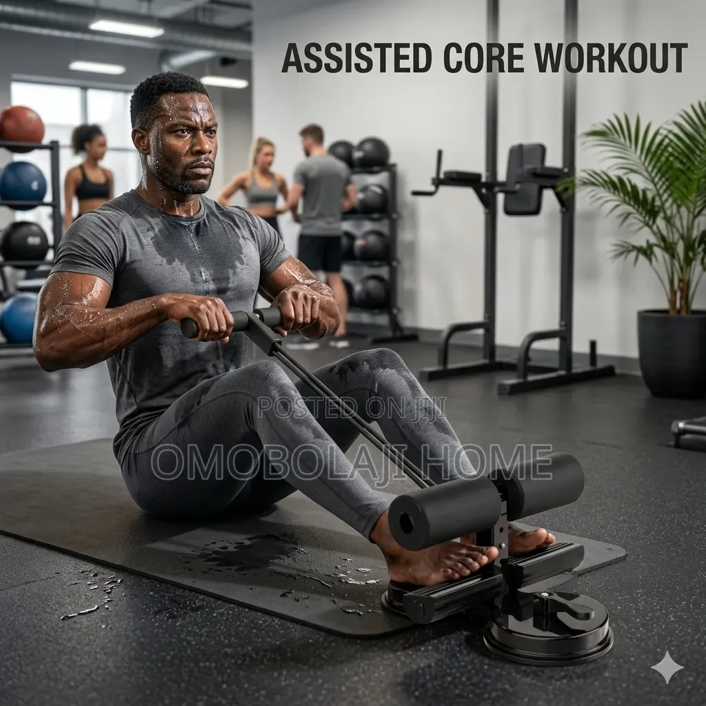 Adjustable Sit Up Bar With Double Suction Resistance Bands Ab Workout