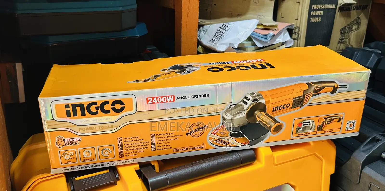 Ingco 2400W Industrial Angle Grinder.