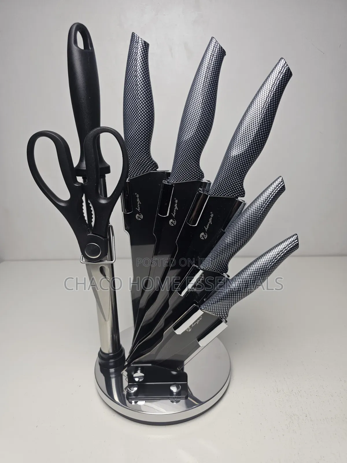 8-Piece Stainless Steel Kitchen Knife Set With Acrylic Stand