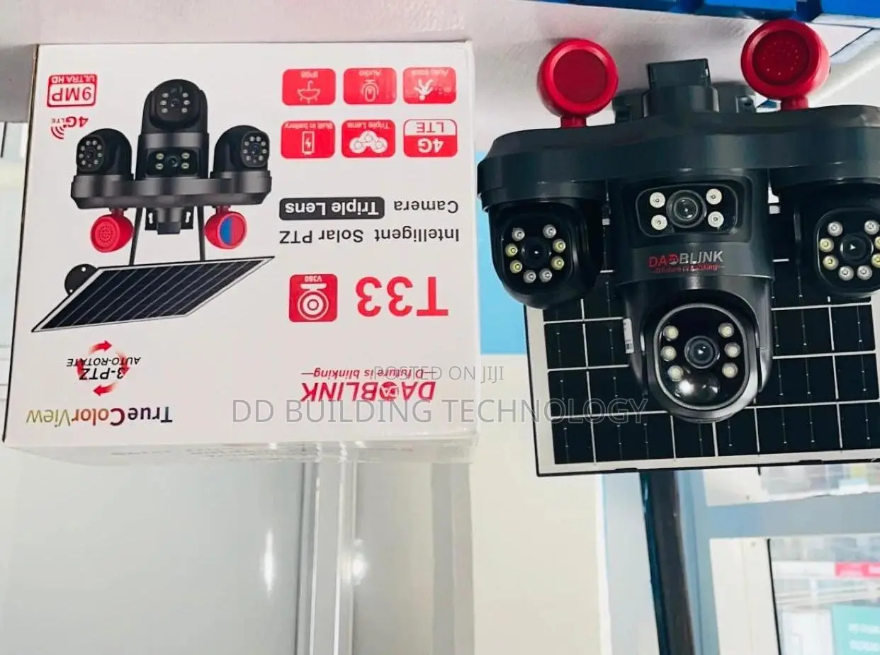 4g V380 Triple Lens Solar PTZ Camera (Ds-90)