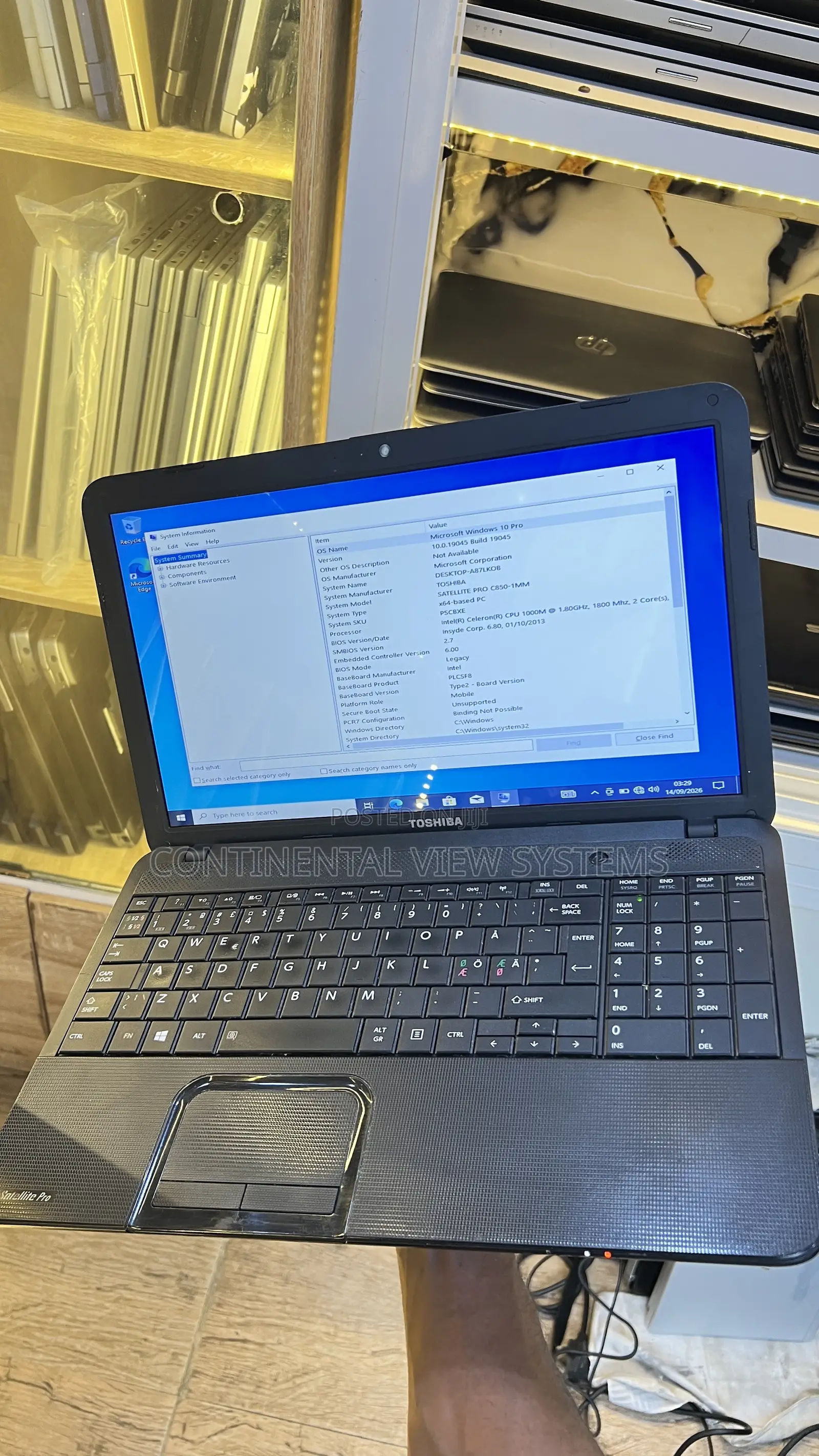 Laptop Toshiba Satellite C850 4GB Intel Celeron HDD 160GB