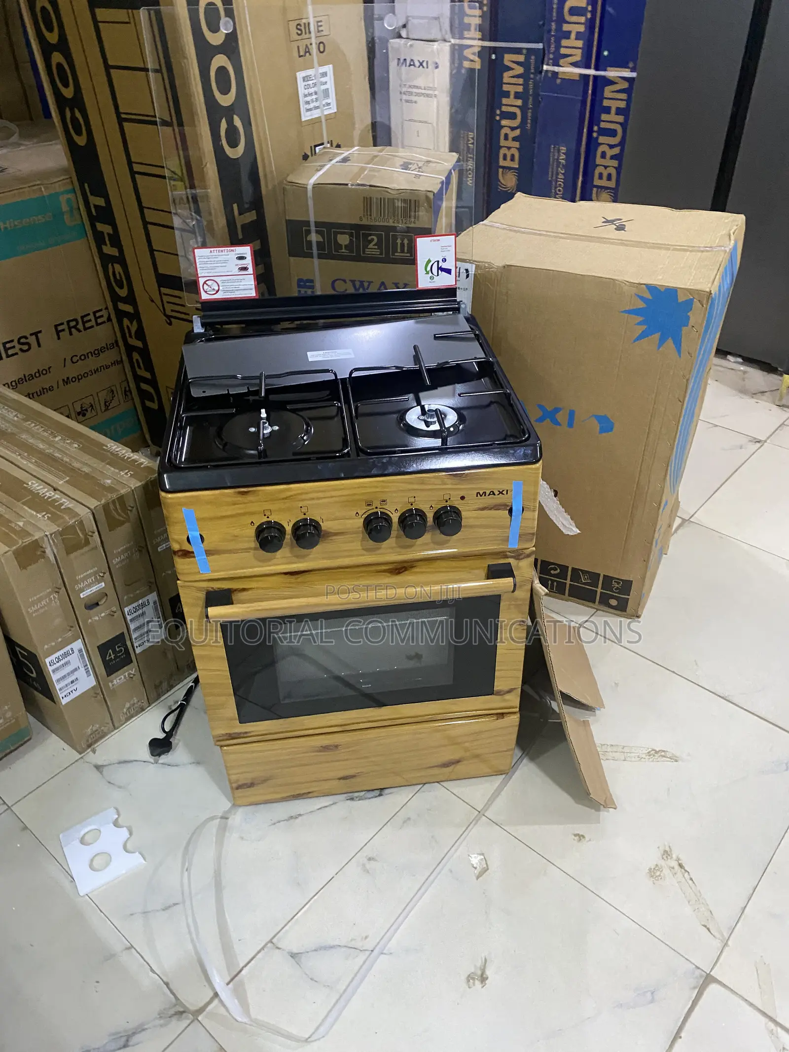 Maxi 6060 Wood Finish 3+1 Gas Cooker – Attractive Kitchen Gas Burner