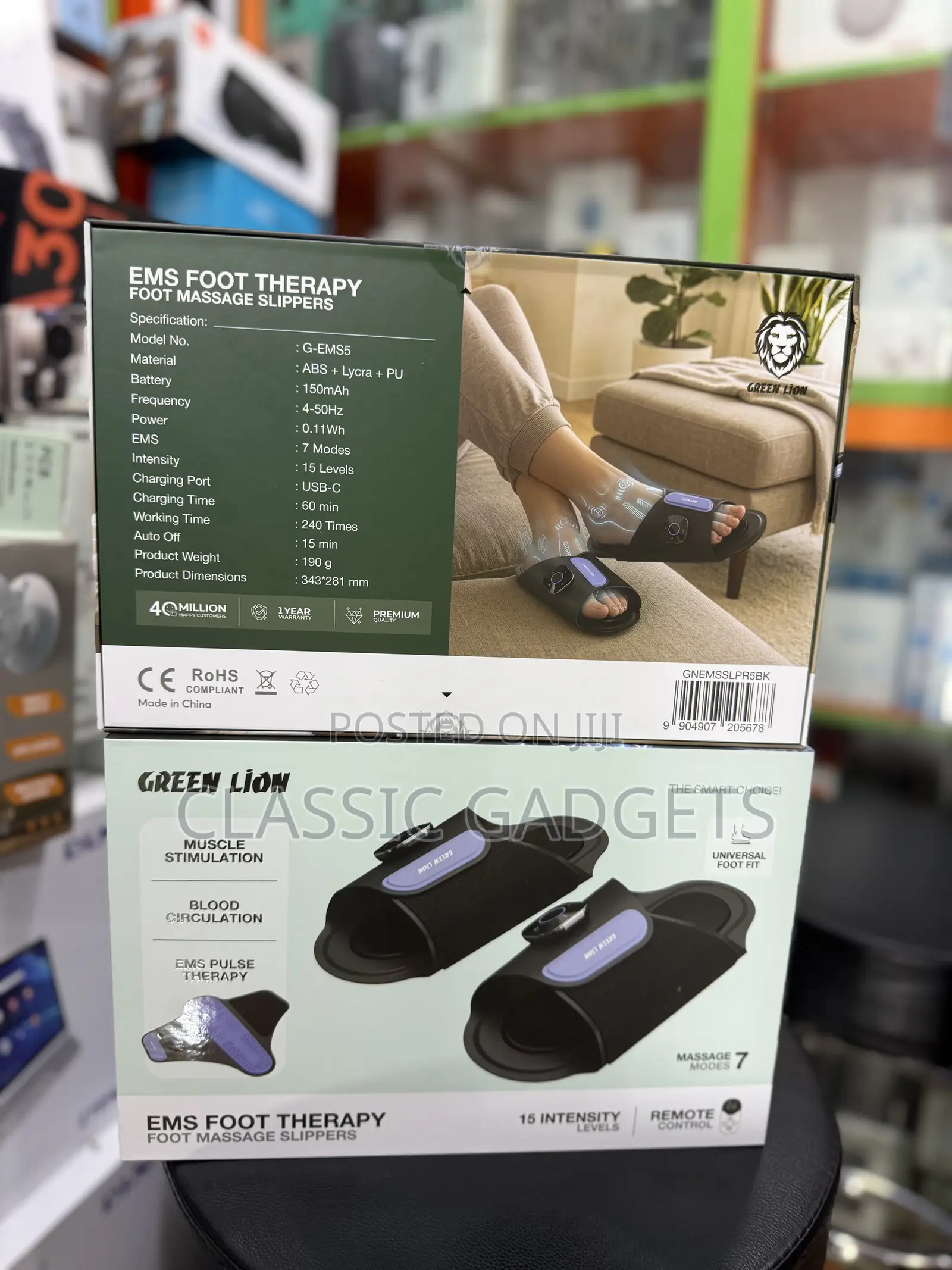 Green Lion EMS Foot Therapy Massage Slippers