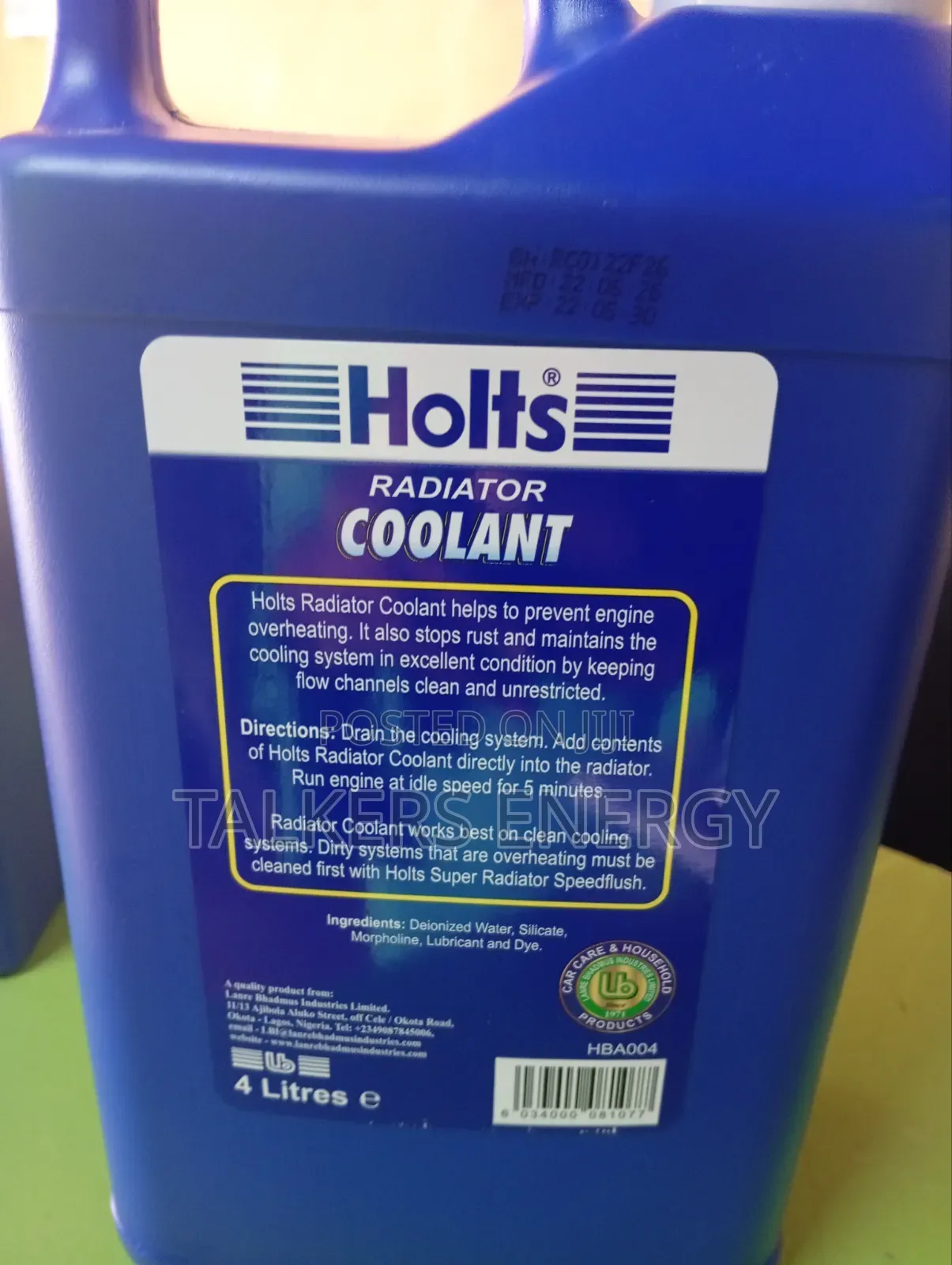 Holts Radiator Coolant 4 Litres – Blue Red