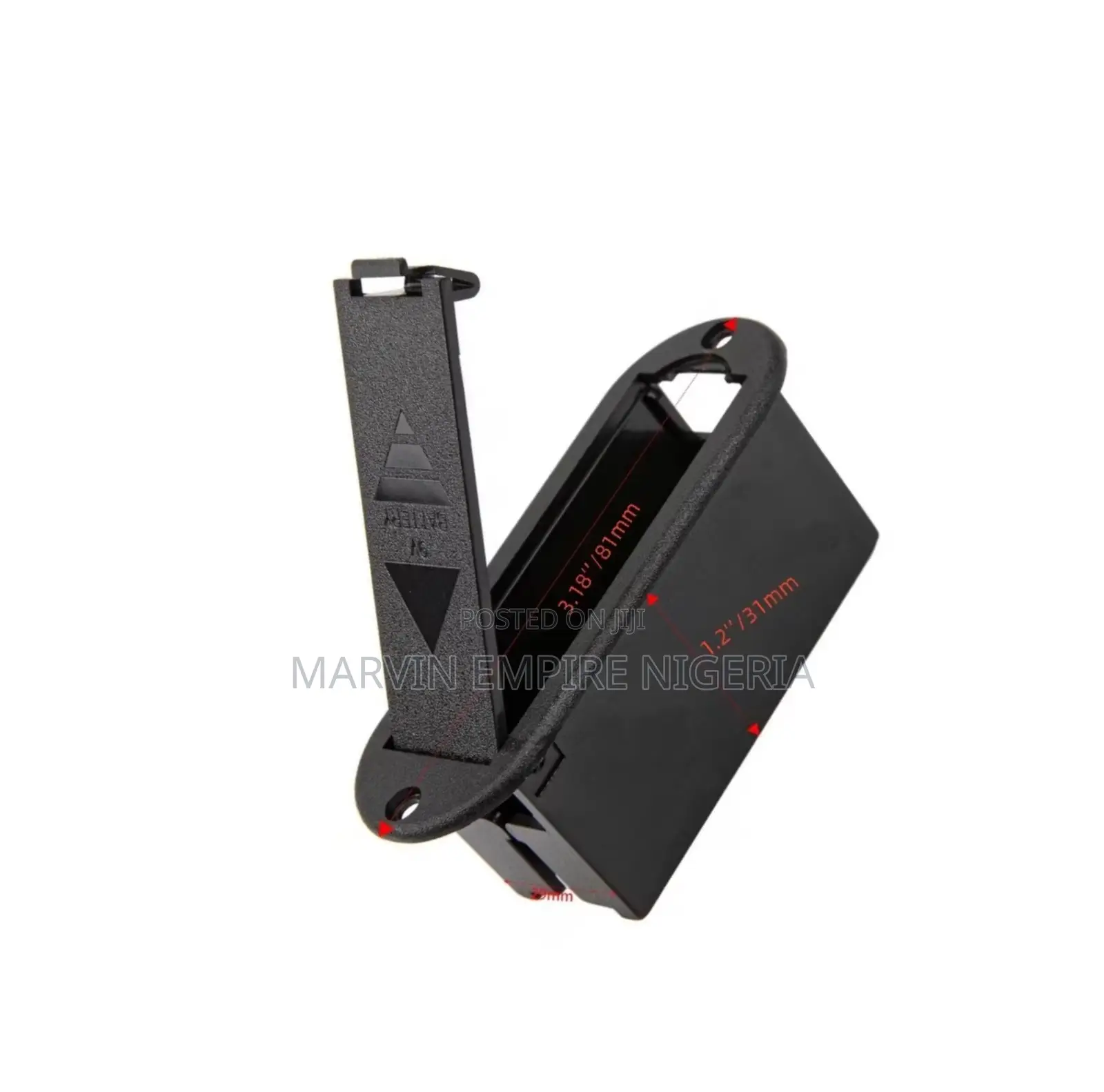 Bass Guitar 9Volt Battery Holder With Snap-on Connector Cover