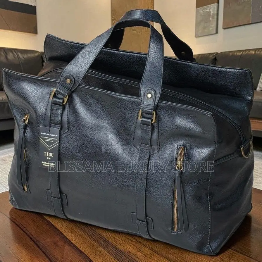 Genuine Leather Luxury Travel Duffel Bag – Strong, Spacious Stylish
