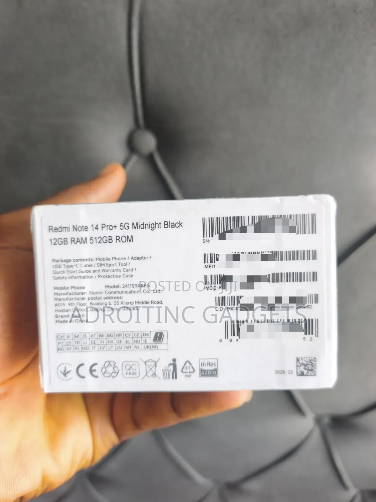 New Xiaomi Redmi Note 14 Pro+ 5G 512 GB Black