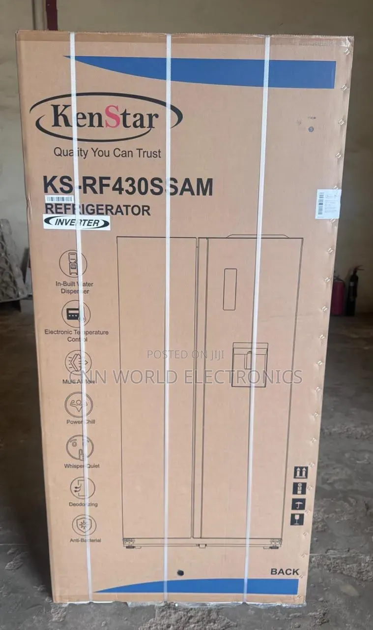 New Kenstar 510L Side by Side Fridge With Dispenser (Inverter) 2years