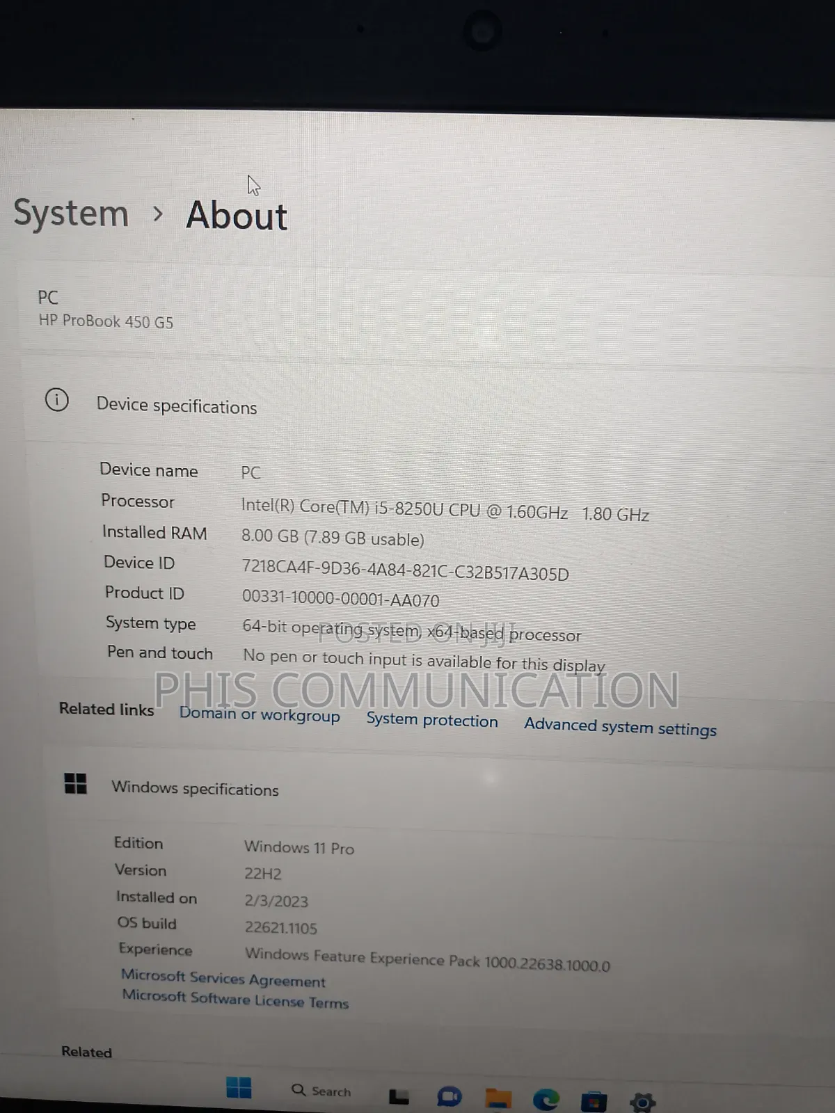 Laptop HP ProBook 450 G5 8GB Intel Core i5 SSD 160GB