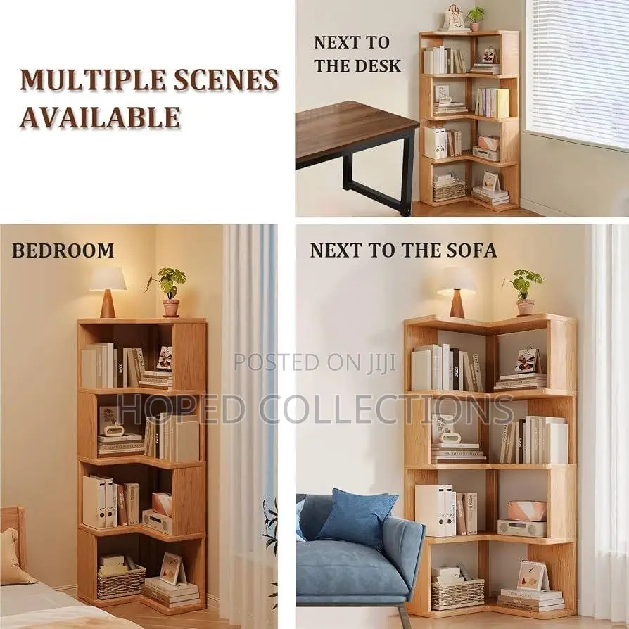Tall Corner L-Shaped Shelf