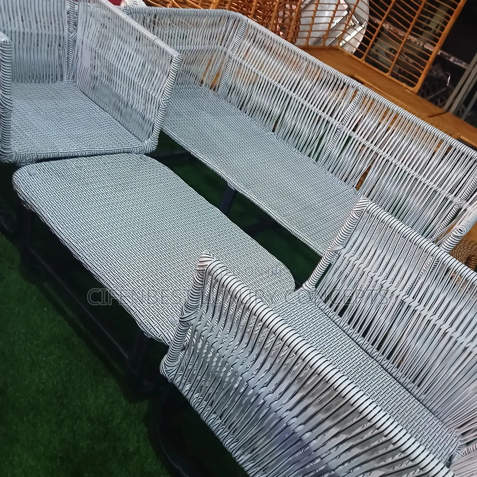 Arsh Coloured Rattan Five Seaters With Cushion