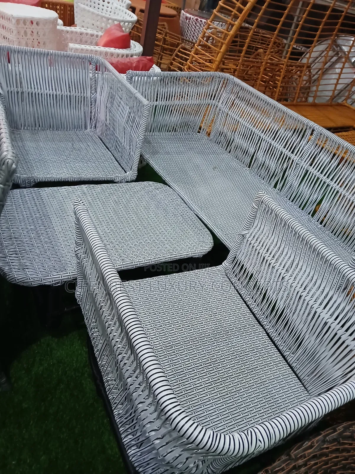 Arsh Coloured Rattan Five Seaters With Cushion