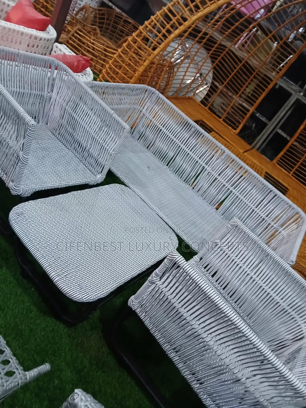 Arsh Coloured Rattan Five Seaters With Cushion