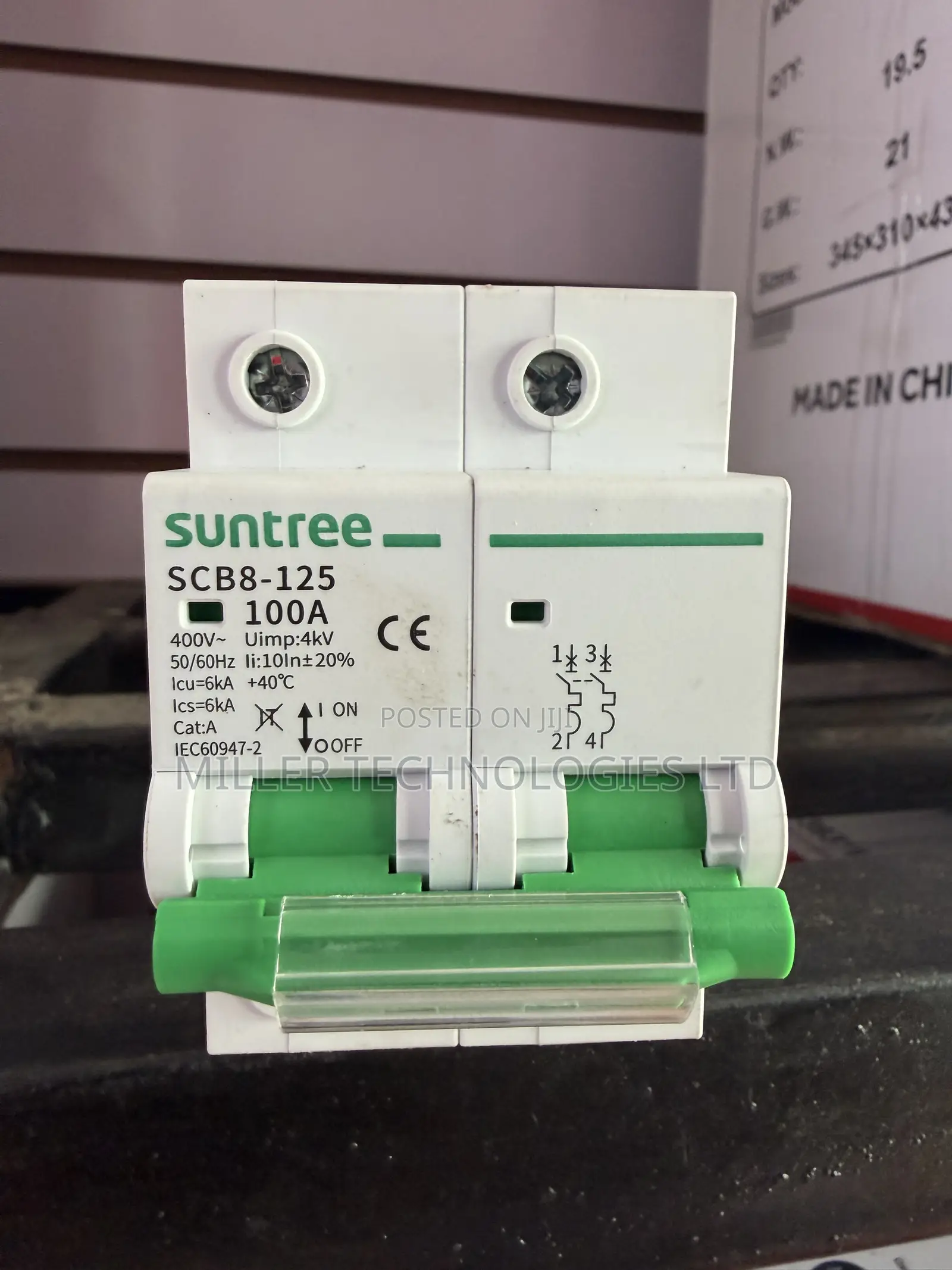 Suntree 100A 2-Pole AC Protection Breaker – SCB8-125