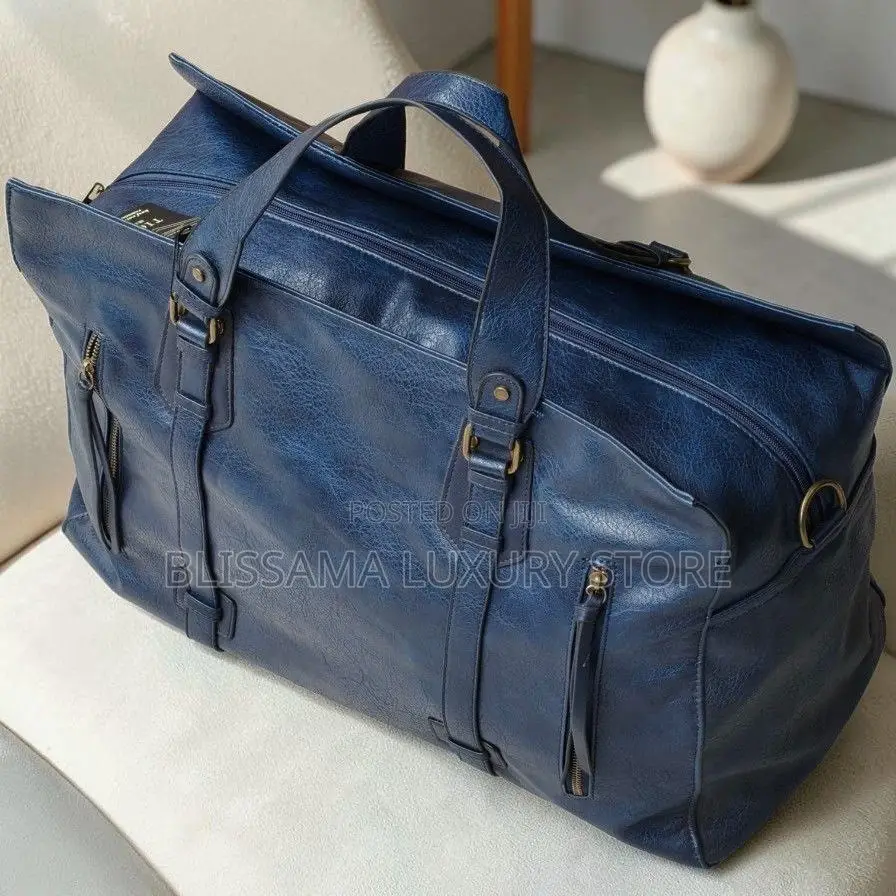 Genuine Leather Luxury Travel Duffel Bag – Strong, Spacious Stylish