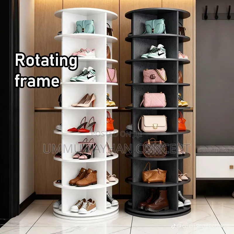 7 Layers Rotating Shoe and Bag Shelf