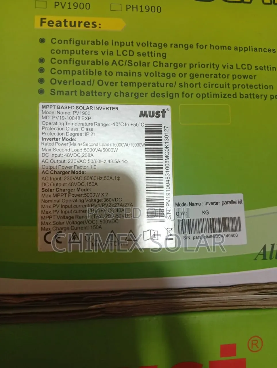 10kva MusT Inverter Hybrid 48v