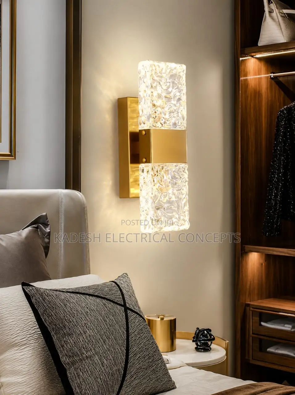 Water Ripples Crystal Wall Lamp Modern LED Lighting Indoor Wall Sconce