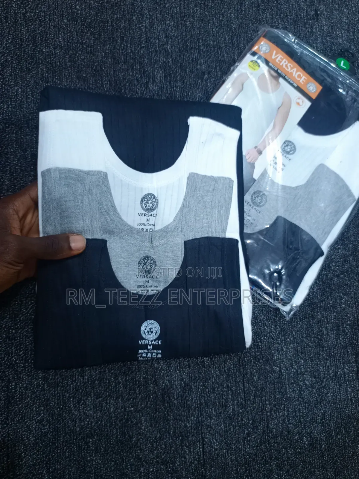 3in1 Versace Men's Mixed Coloured Vests