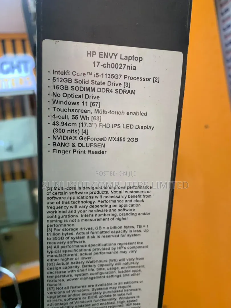 New Laptop HP Envy 17 16GB Intel Core i5 SSD 512GB