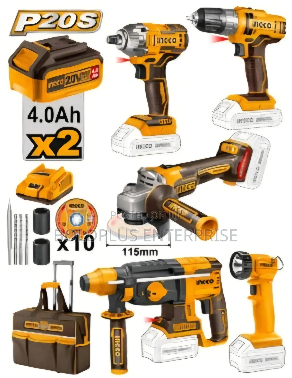 5 in 1 Industrial Cordless Combo Kit Machine