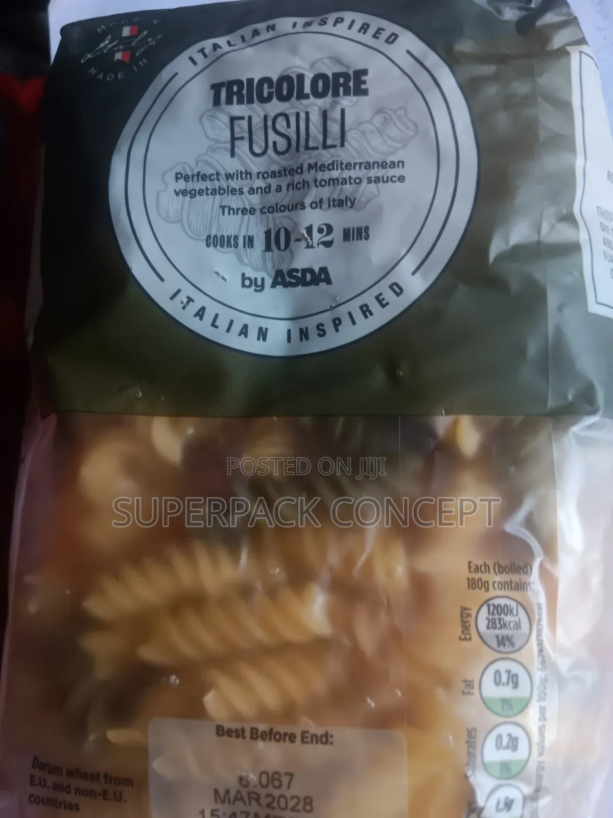 Original TRICOLORE FUSILLI Pasta by 12 in Catton