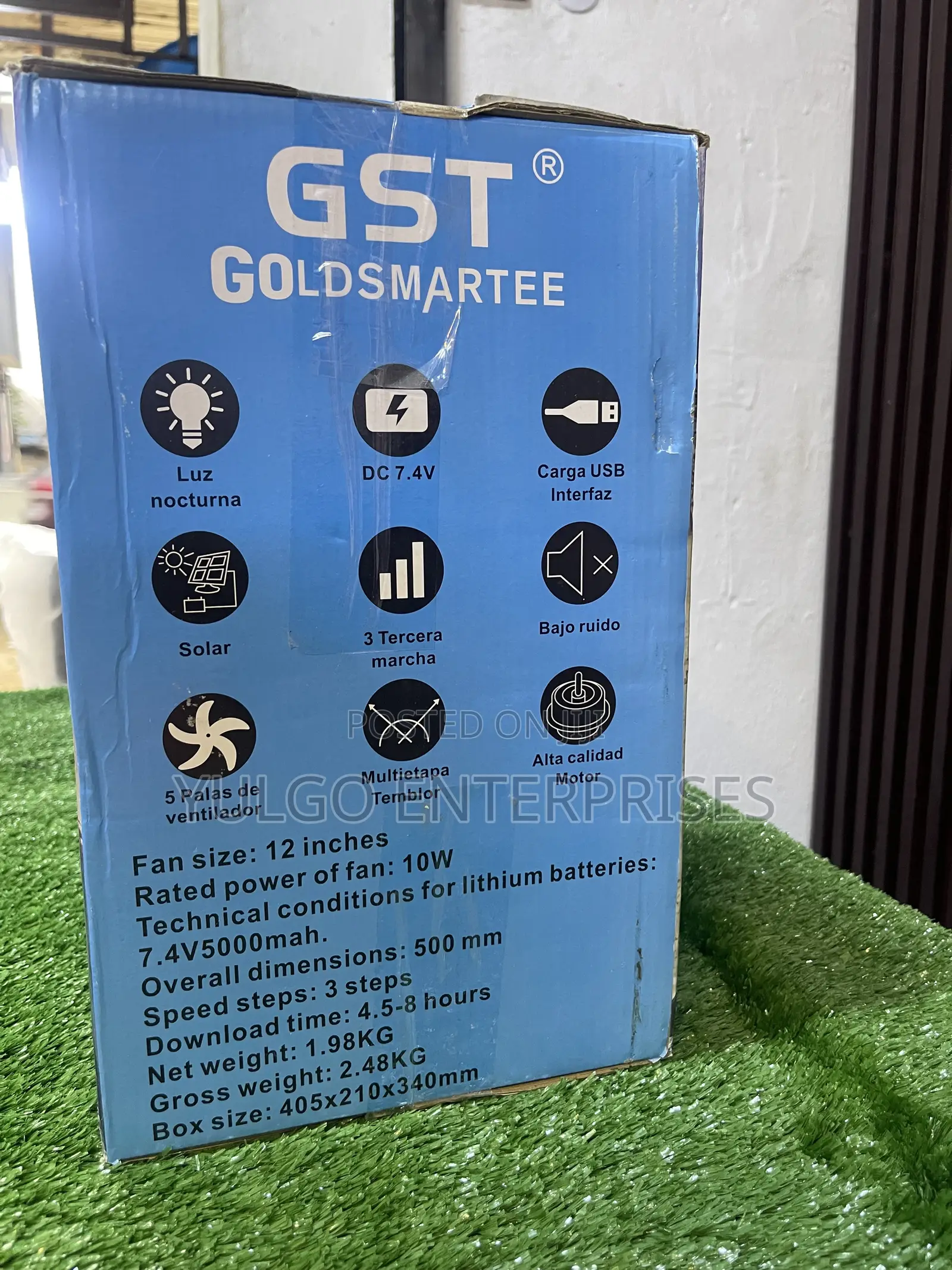 GST Solar Table Fan With Panel and Bulbs