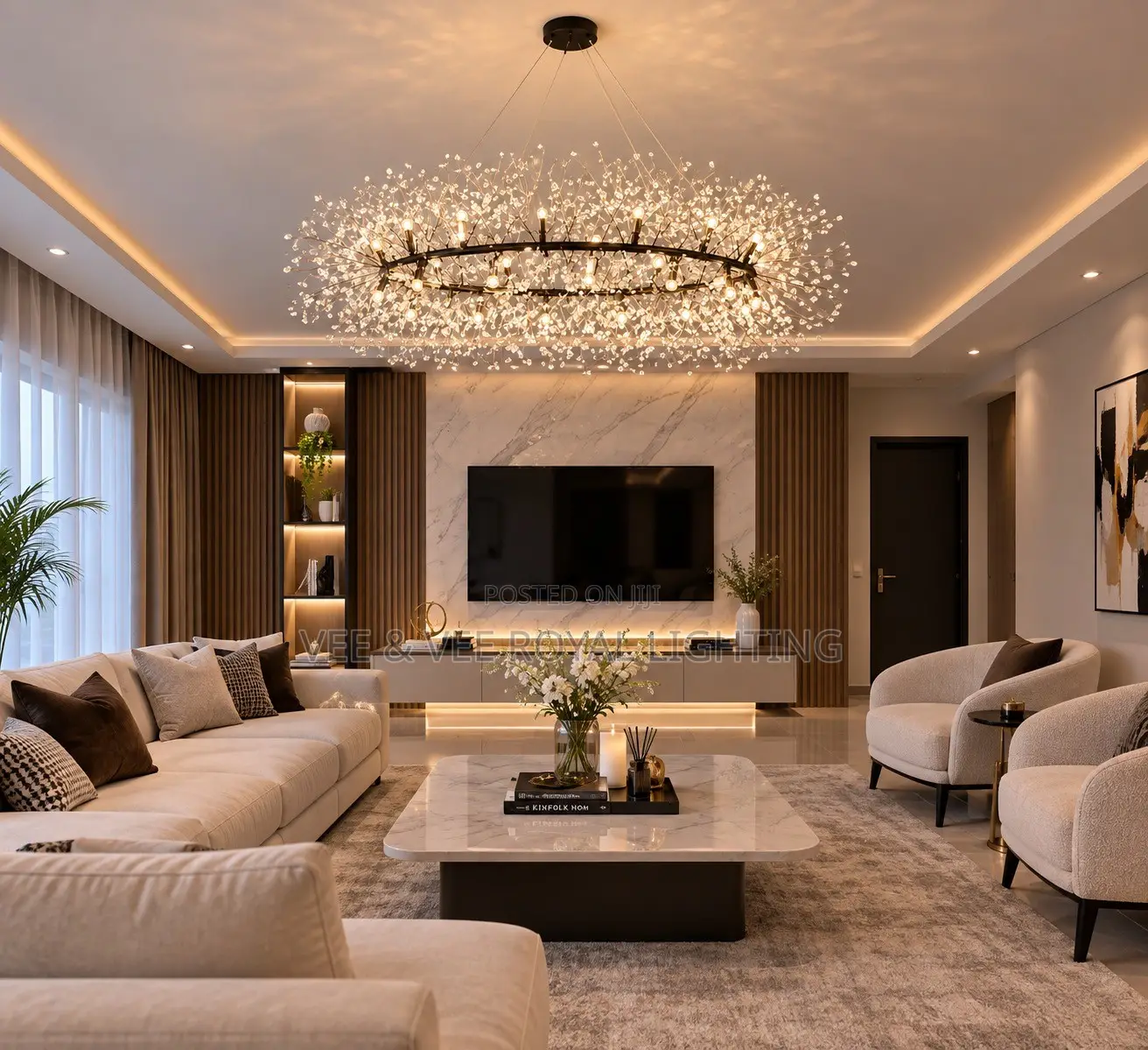 Luxury Crystal Statement Lighting Chandelier - For Living Room, Hotels