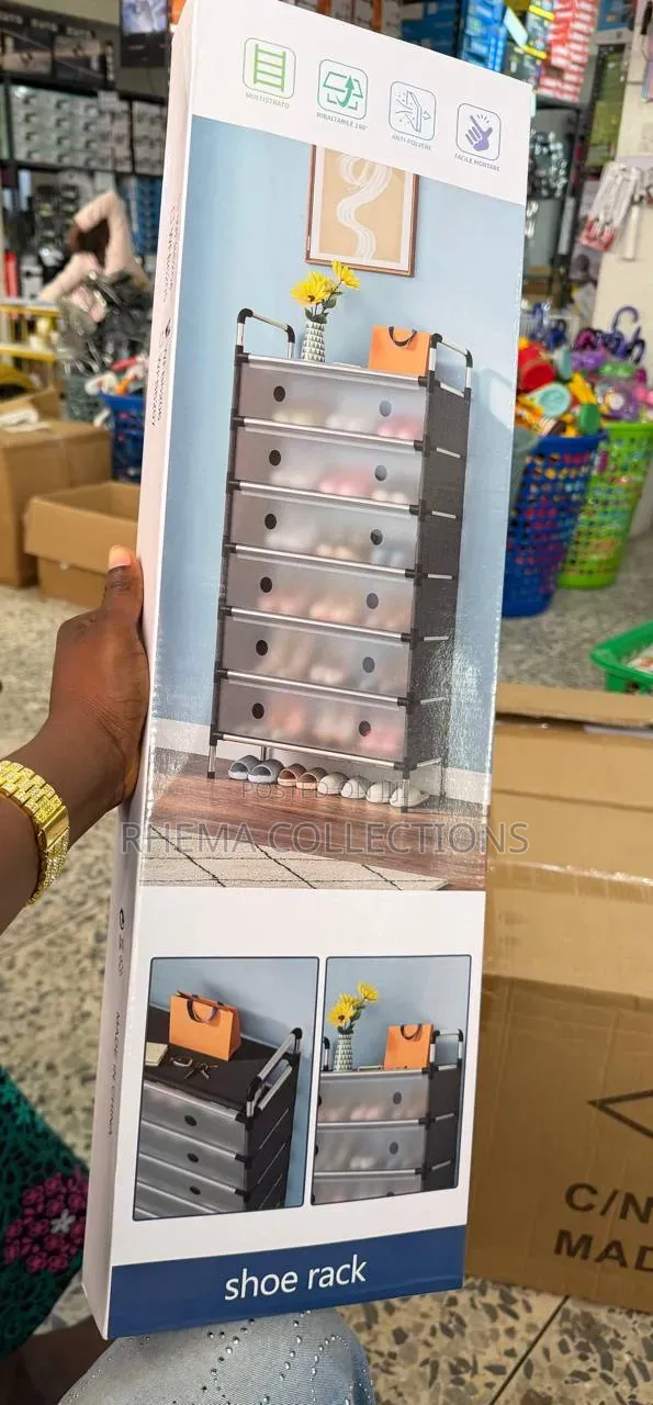 Large 6-Tier Dustproof Shoe Rack and Organizer
