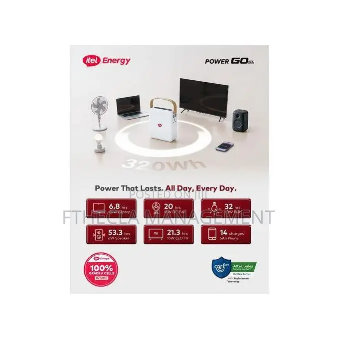Itel Power Go Pro 320Wh Portable Power Station (IESS-320ACT) AC Output