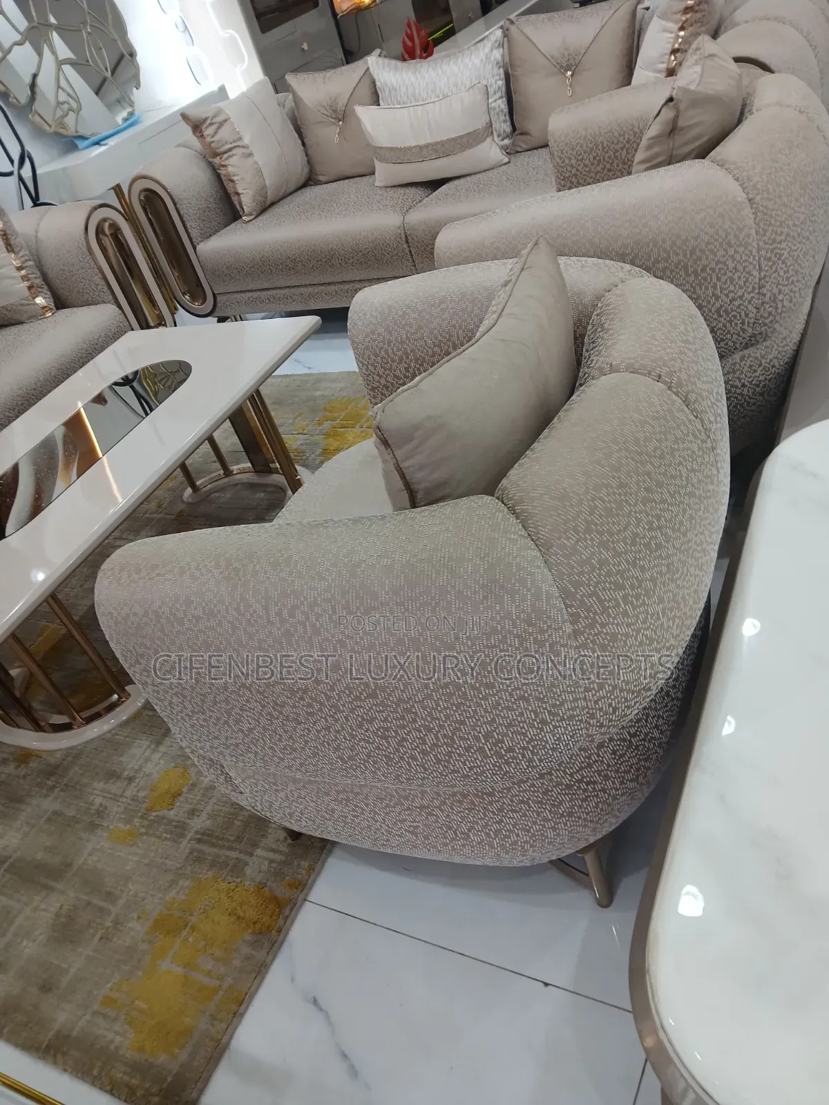 Seven Seaters Turkey Contemporay Sofa Chair Plus Centre Table