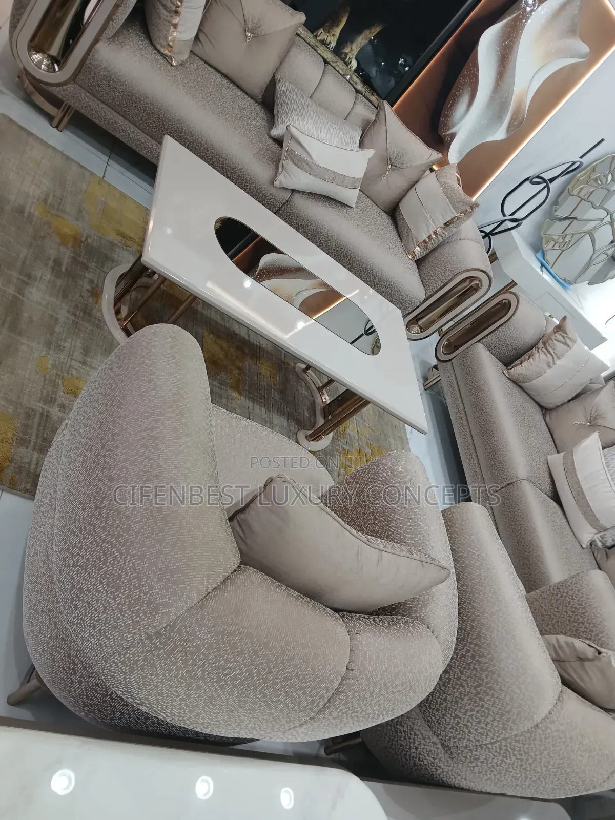 Seven Seaters Turkey Contemporay Sofa Chair Plus Centre Table