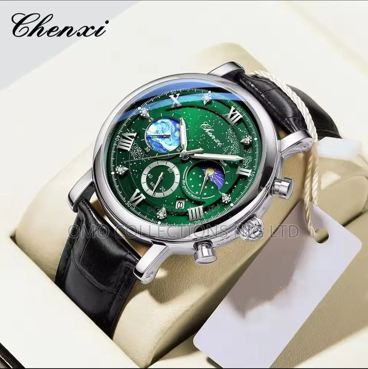 Fully Boxed Chenxi Chronograph Leather Watch - Fully Boxed With Bag