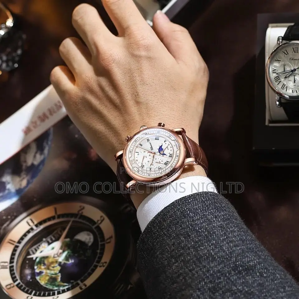Fully Boxed Chenxi Chronograph Leather Watch - Fully Boxed With Bag