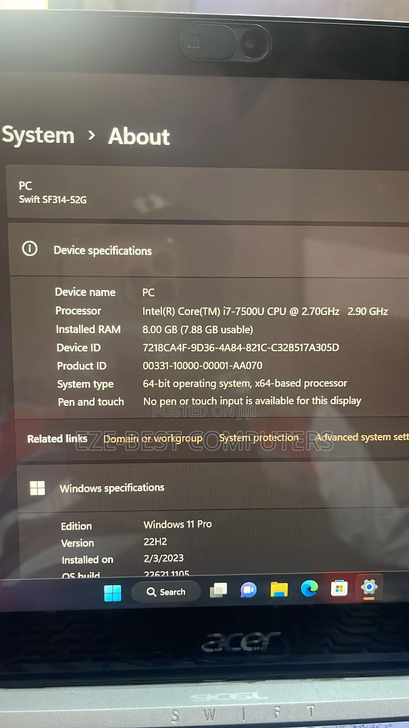 Laptop Acer Swift 3 8GB Intel Core i7 SSD 128GB