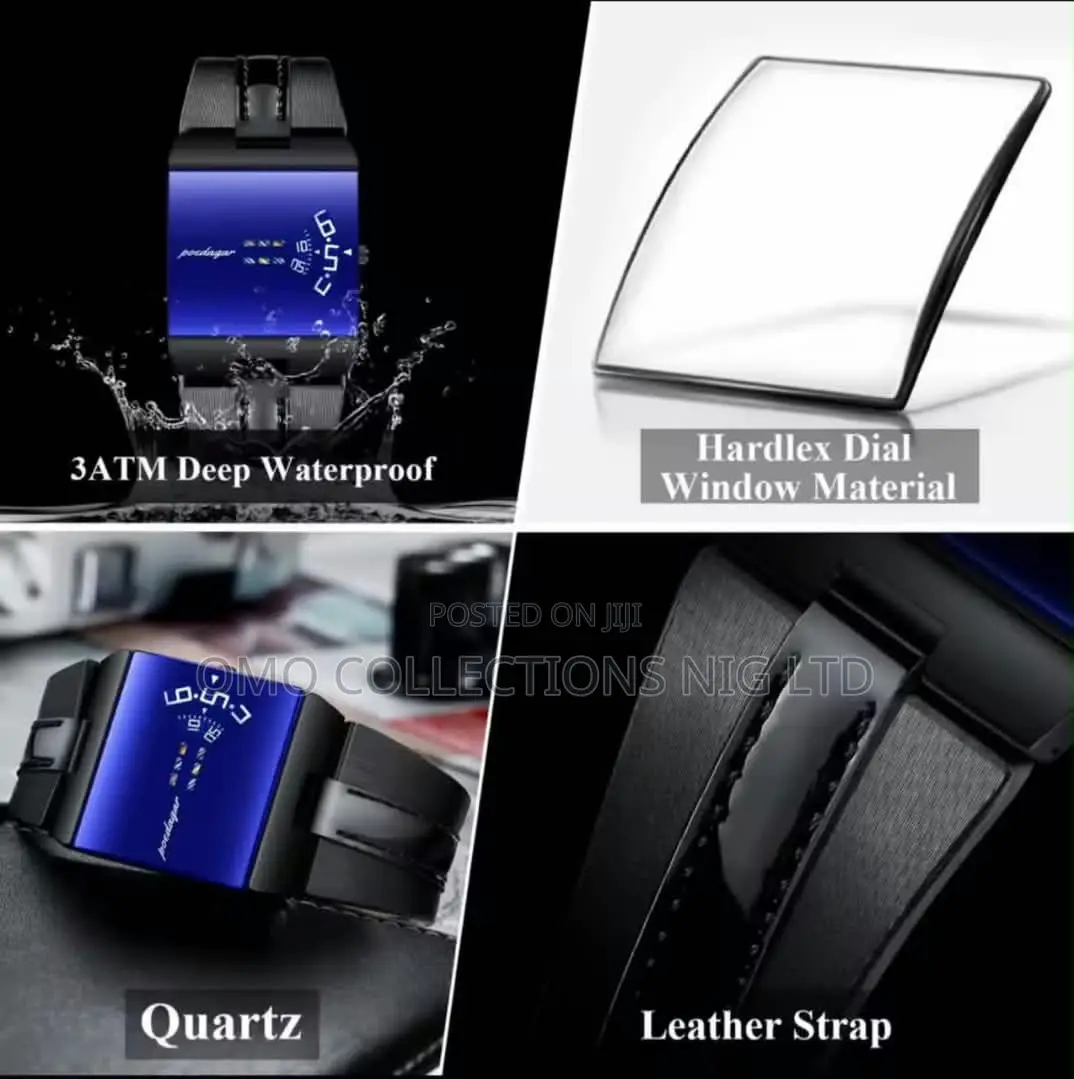 Poedagar Digital Display Square Men’s Watch–Modern Fashion Wristwatch