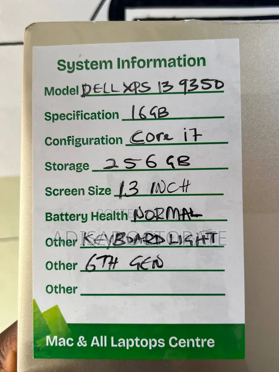 Laptop Dell XPS 13 16GB Intel Core i7 SSD 256GB