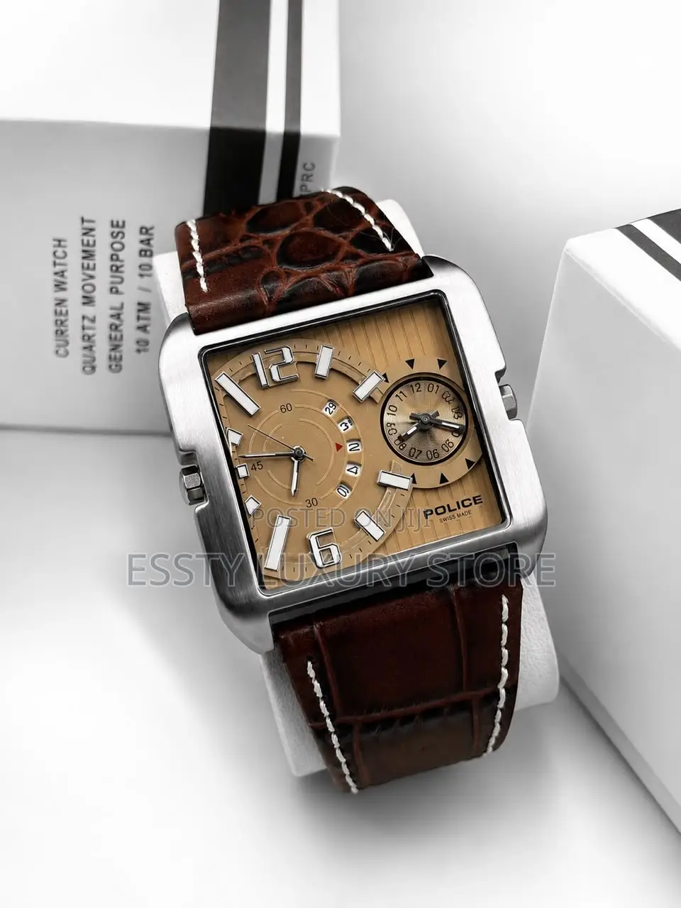High Quality Police Leather Wrist Watch